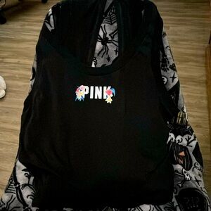 Cute open back size Large pink tank